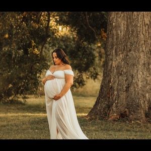 White maternity dress